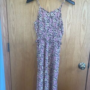 Sunset West Kids Floral Rayon Dress Pink Yellow Size L‎